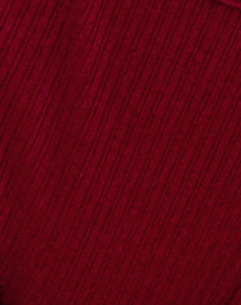 Edna Thong in Rib Burgundy