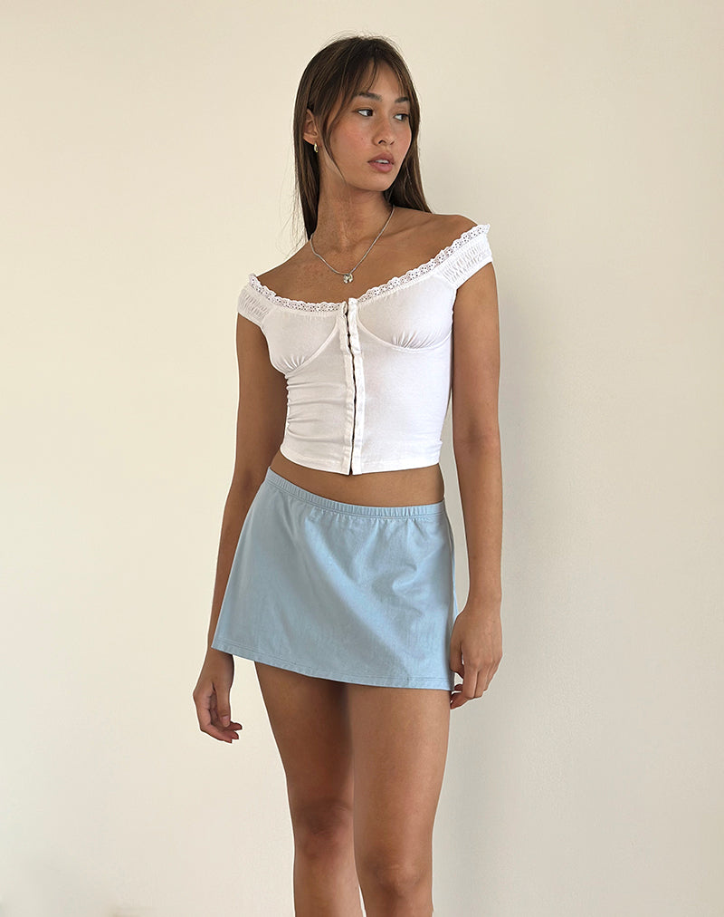 Nidya A-Line Mini Skirt in Nantucket Blue