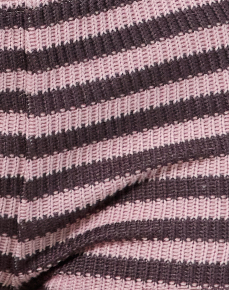 Nikaya Shorts in Knit Stripe Pink and Brown