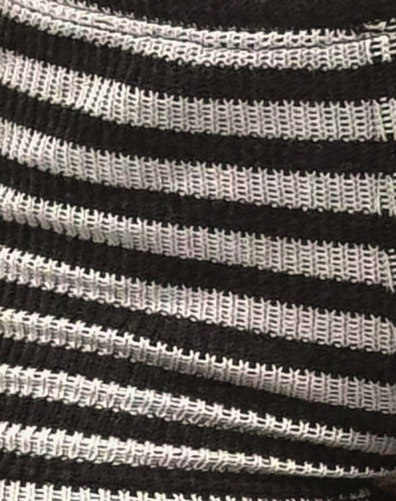Nikaya Shorts in Stripe Knit Black and White