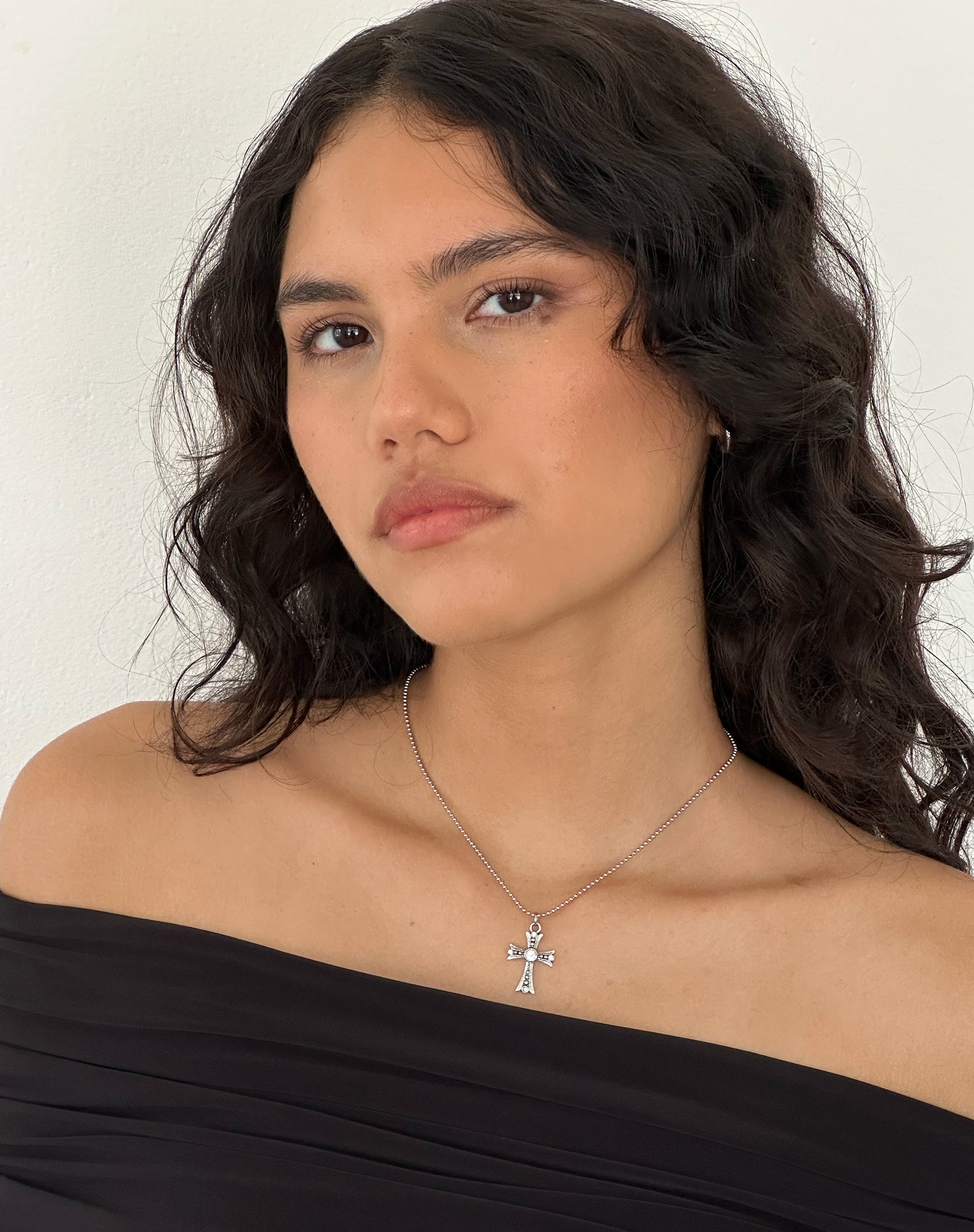 Niki Silver Cross Necklace by Gemini Jewels