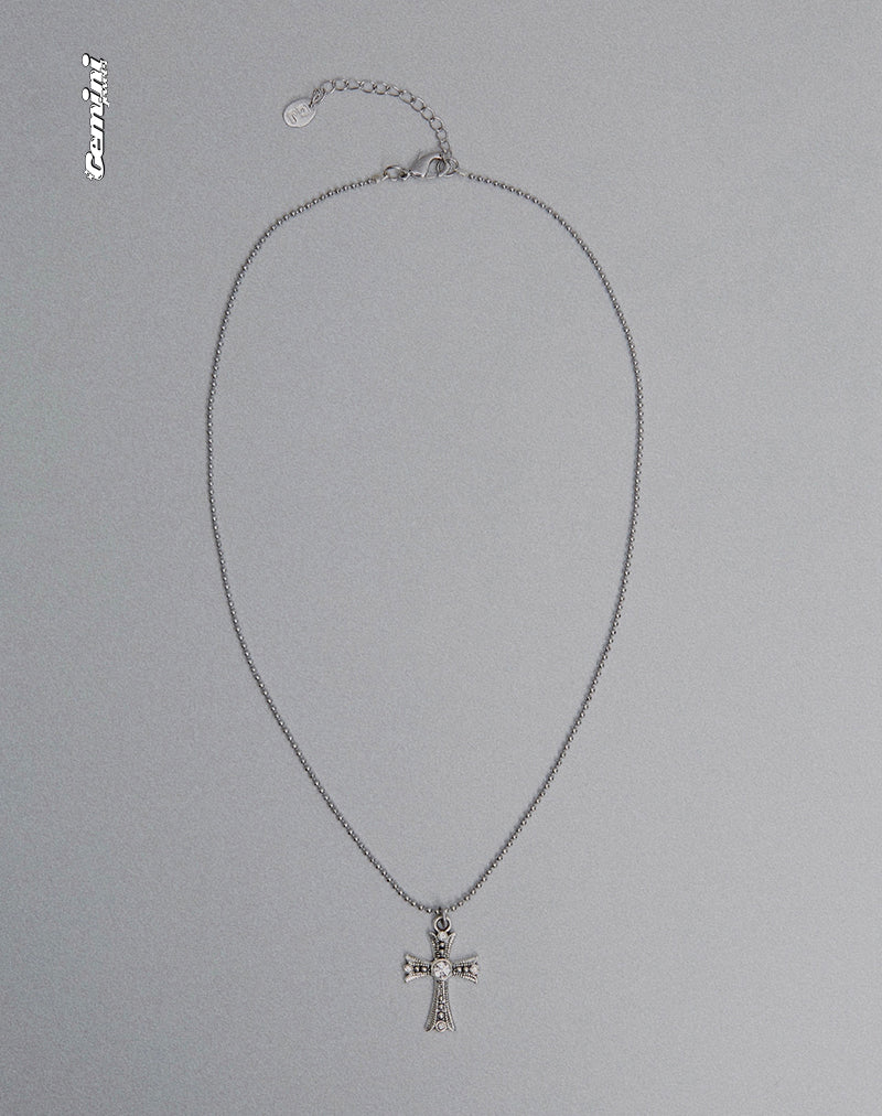 Niki Silver Cross Necklace by Gemini Jewels