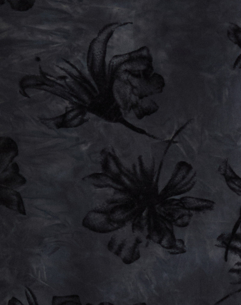 Alfreda Maxi Skirt in Burnout Velvet Grey