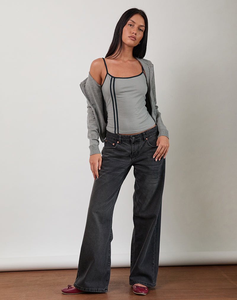 Nilaso Vest Top in Grey with Tapshoe Binding