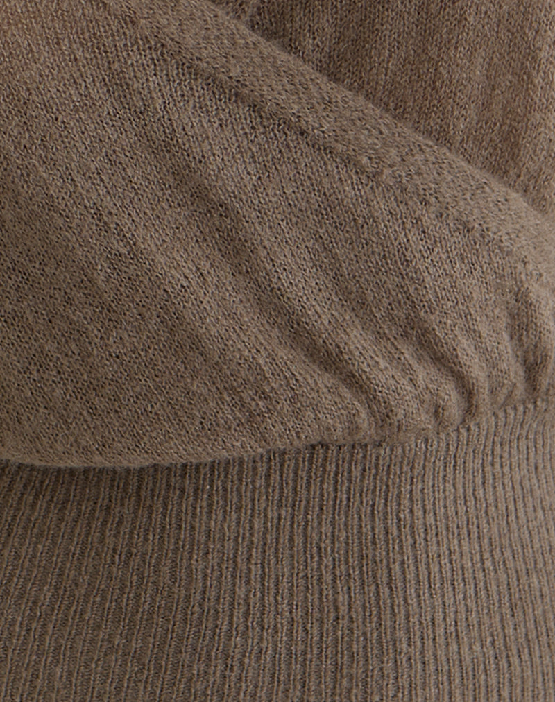 Nilza Wrap Top in Knit Taupe