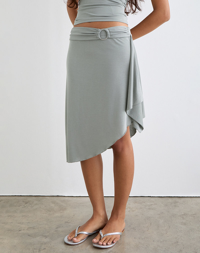 Esmeray Midi Ring Skirt in London Fog