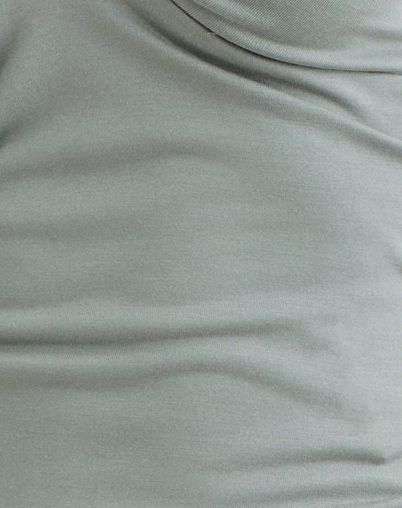 Nina Beaded Halter Top in London Fog