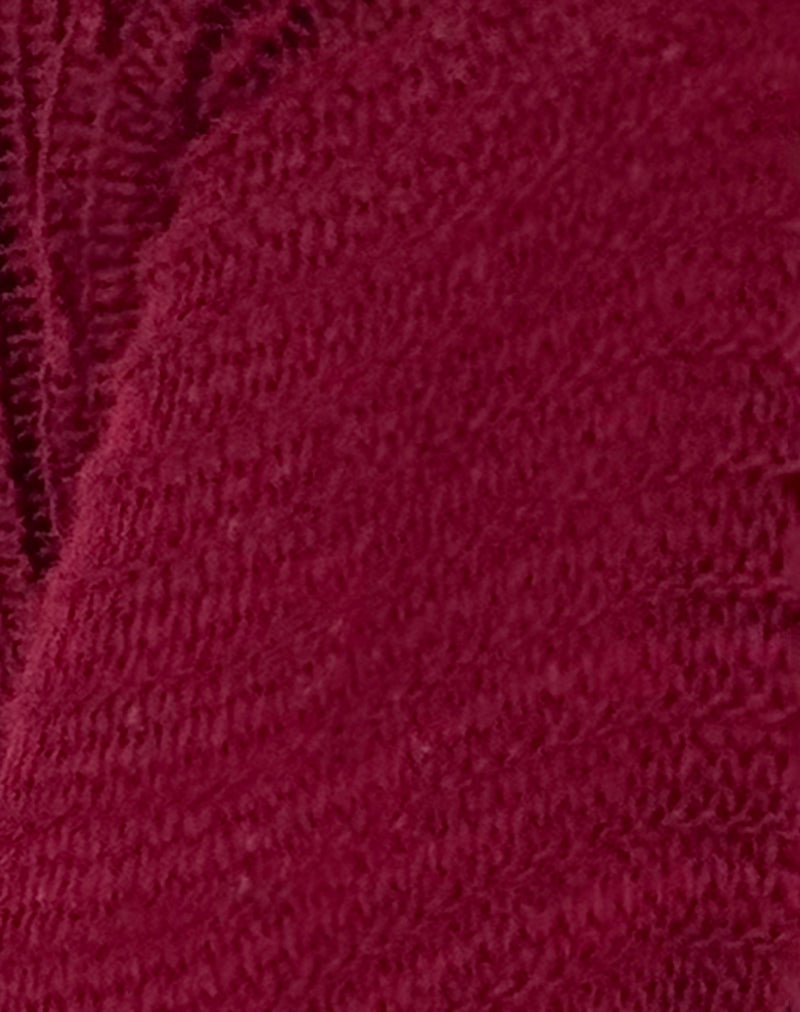 Nobila Knitted Shrug Top in Burgundy