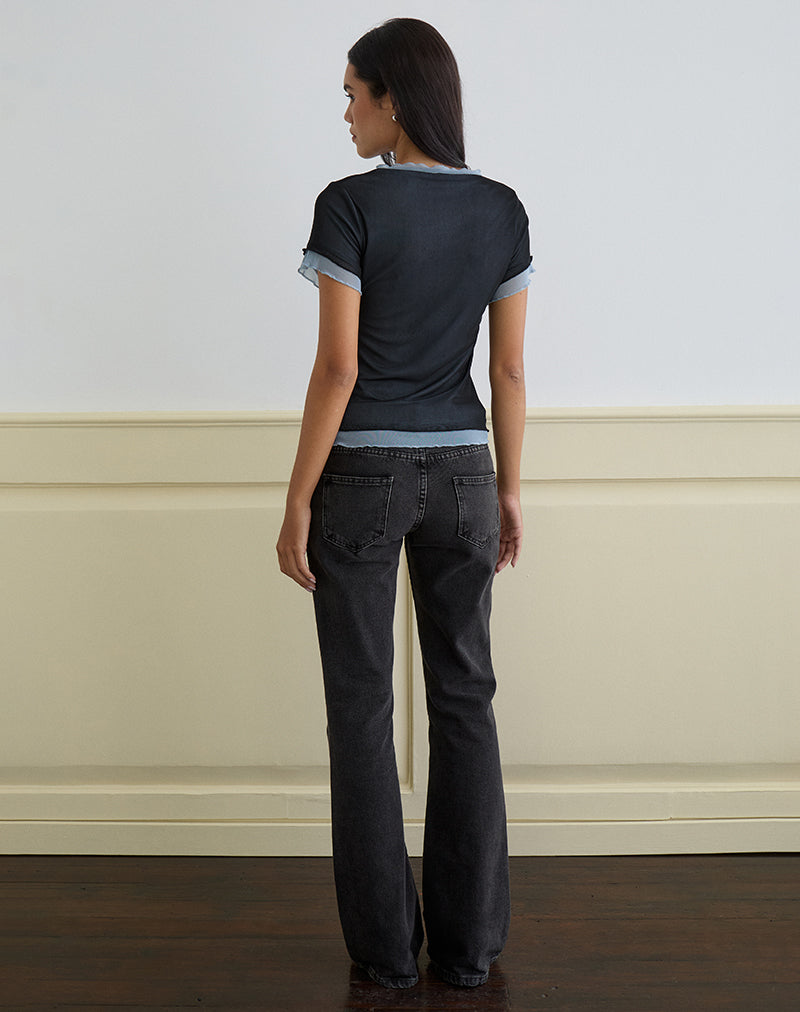 Noburia Top in Black Blue Guilty Pleasure Hot Fix