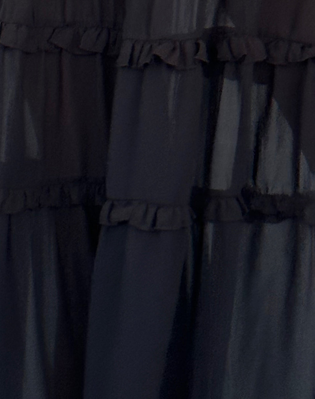 Norah Tiered Maxi Skirt in Black Chiffon