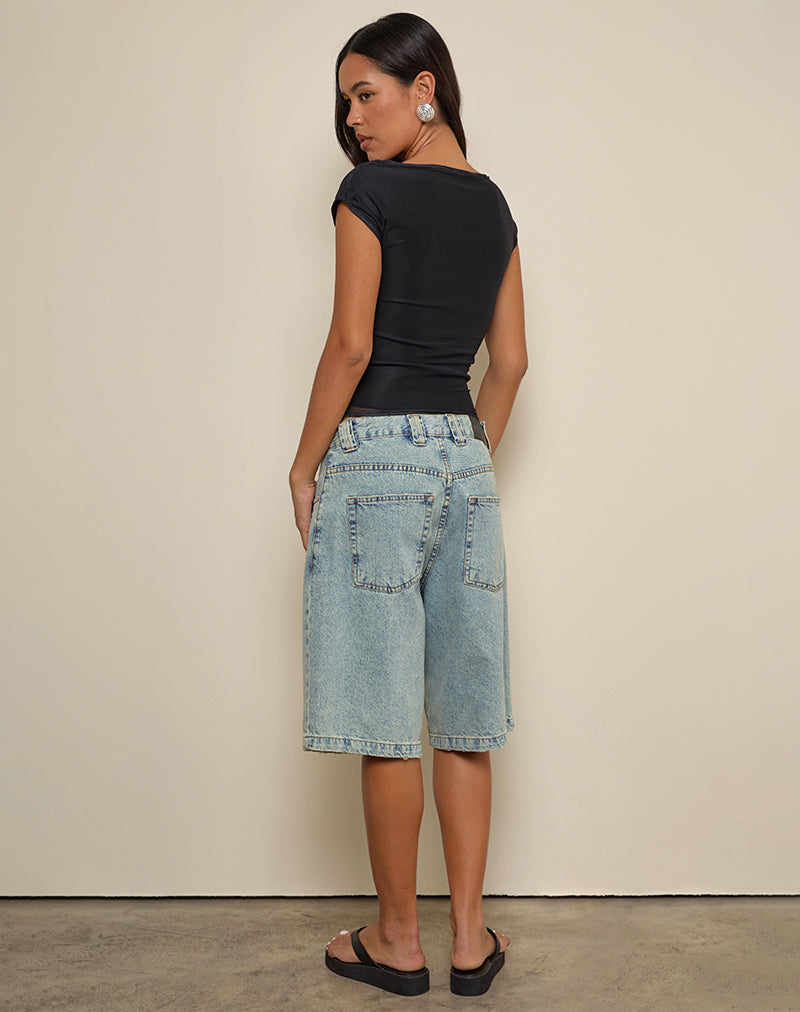 Nova Top in Watercolour Flower Blue