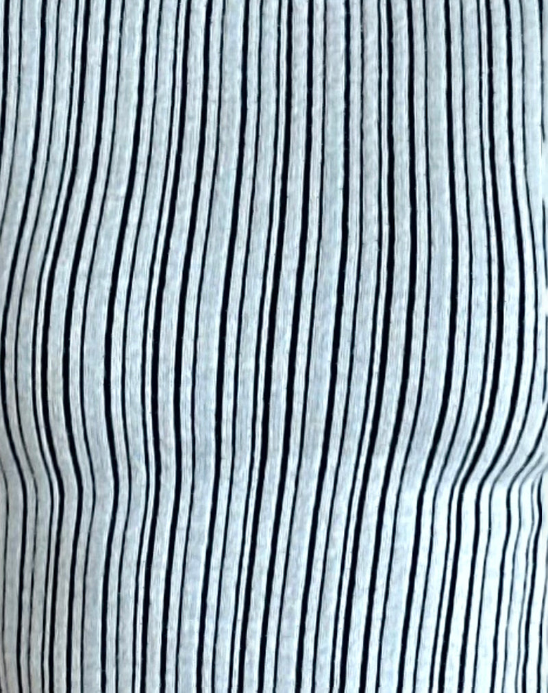 Nova Top in Jersey Blue and Black Stripe