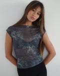 Nova Mesh Top in Faded Botanical Green