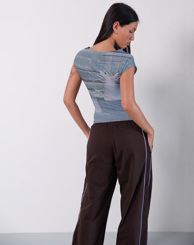 Nova Top in Parlour Print Blue