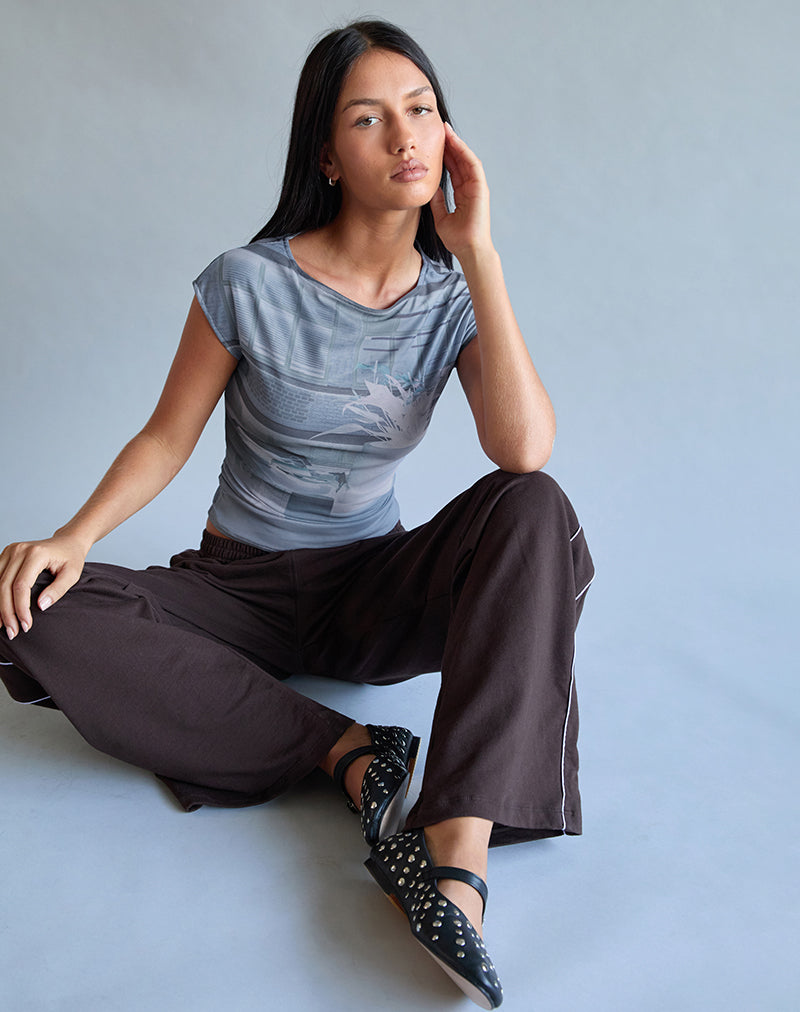 Nova Top in Parlour Print Blue