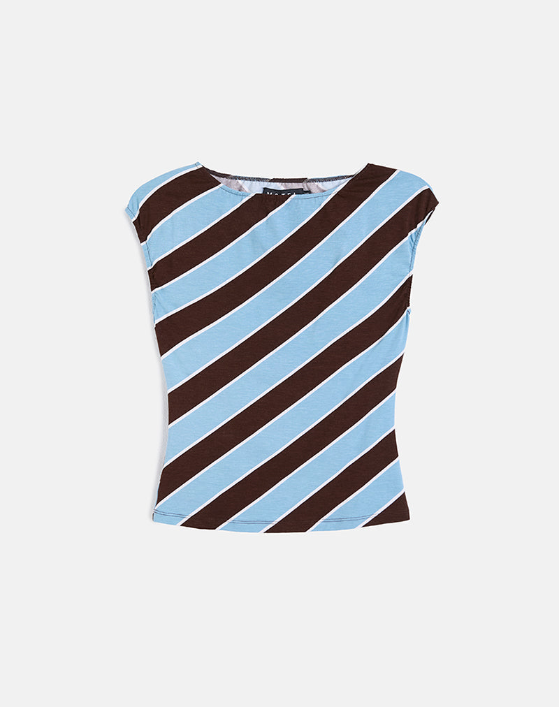 Nova Top in Retro Stripe Blue