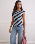 Nova Top in Retro Stripe Blue