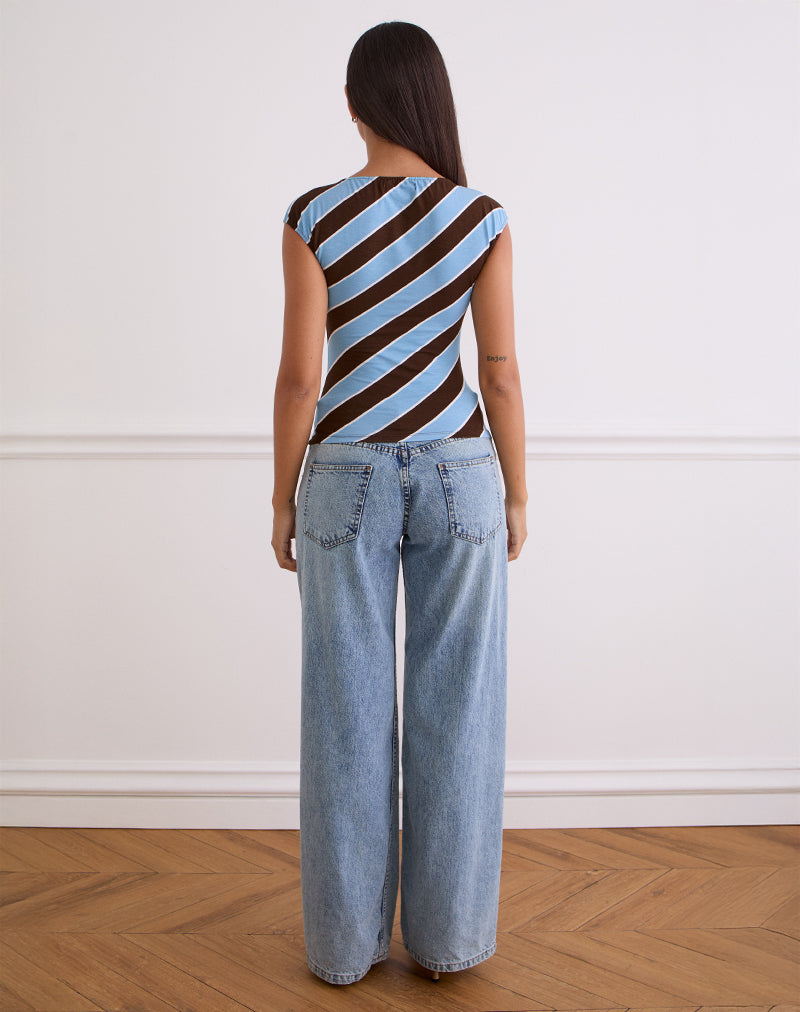 Nova Top in Retro Stripe Blue