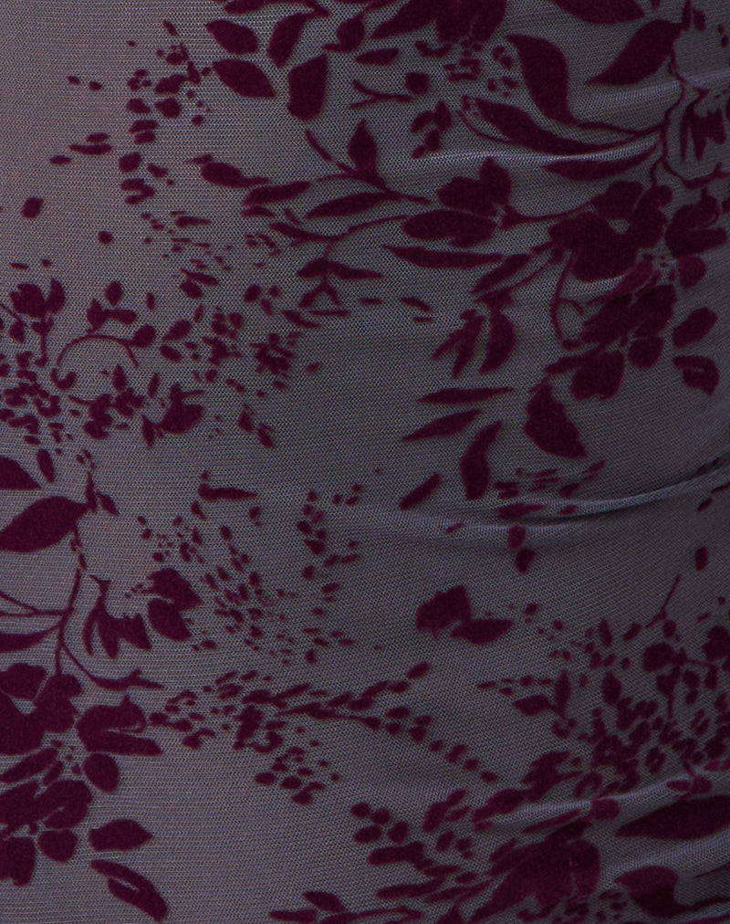 Nova Top in Fine Leaf Flock Smoke Grey