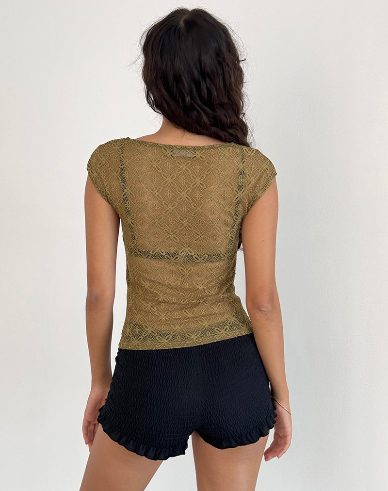 Nova Top in Textured Moss Green