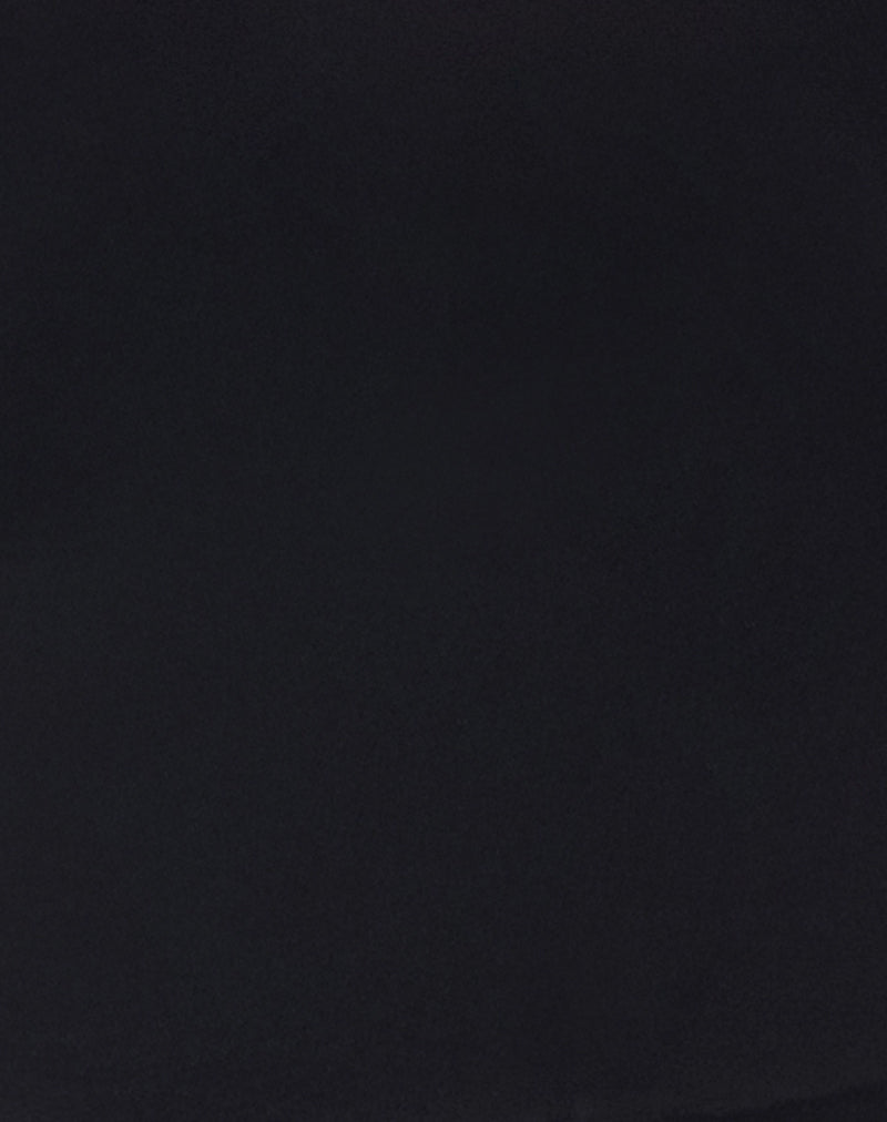 Nyla Long Sleeve Slash Cut Out Top in Black