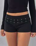 Linaya Lace Up Hot Pant in Tailoring Black