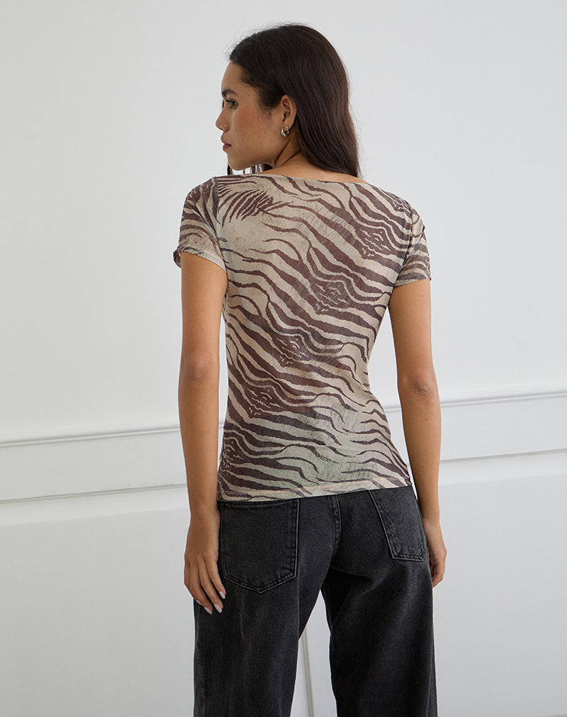 Neko Top in Mesh Wild Animal Neutral