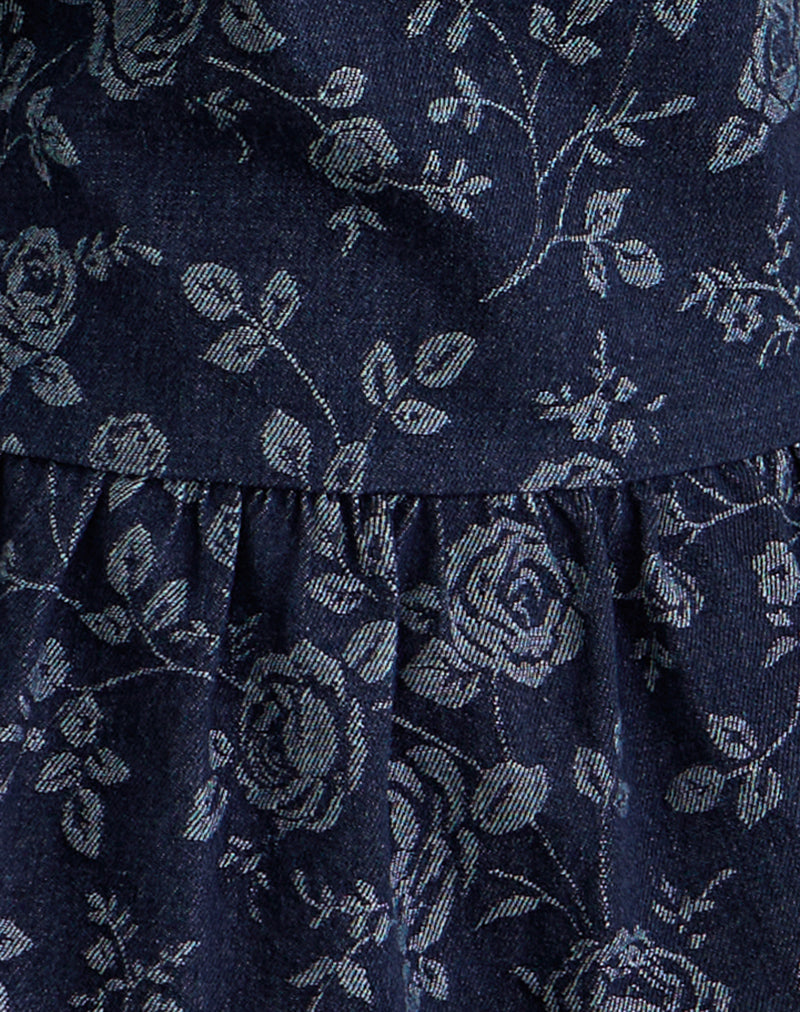 Obrix Top in Chambray Indigo Rose