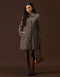 Lirena Longline Coat in Polka Brown