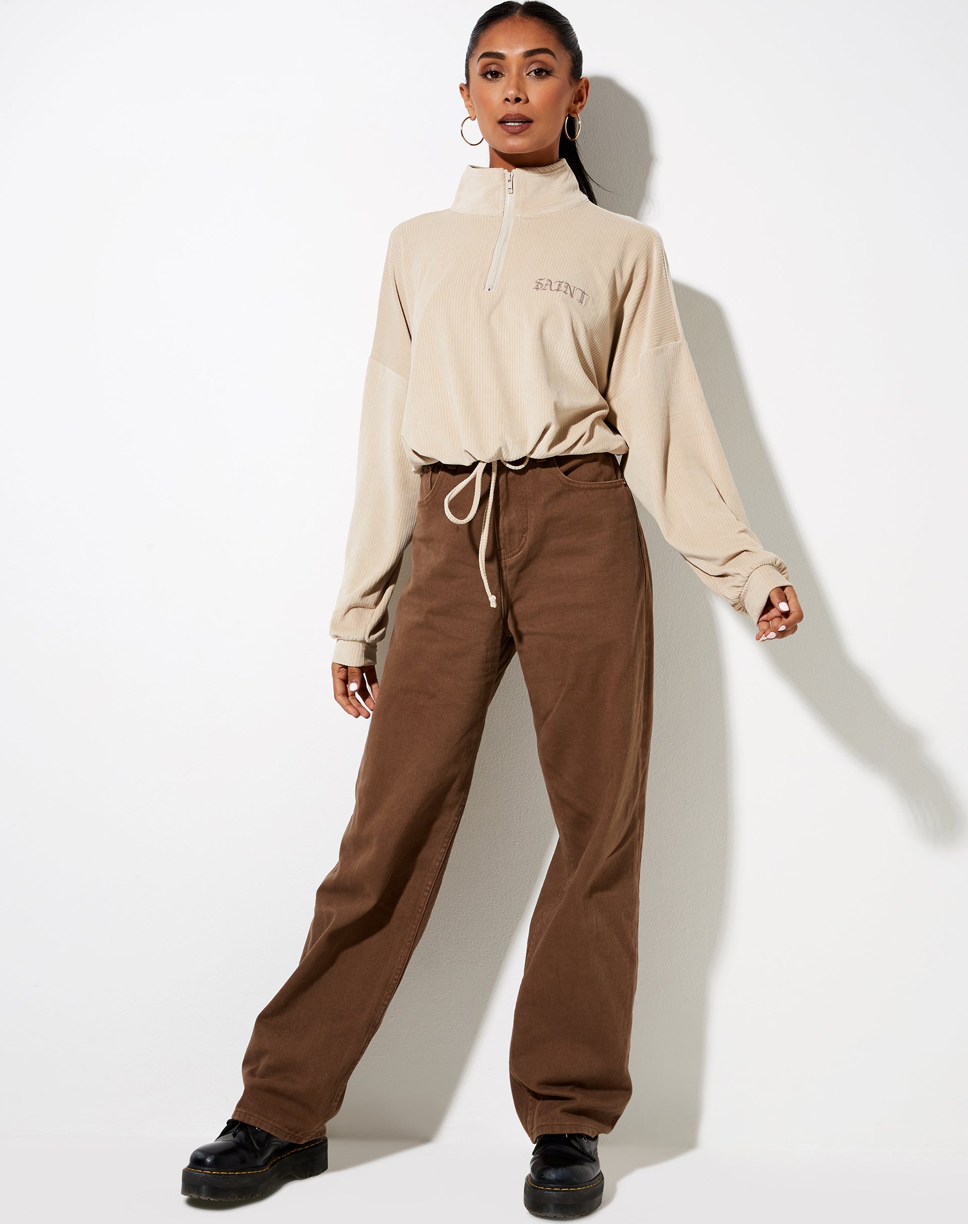 Olini Jumper in Neutral Beige 'Saint' Embro
