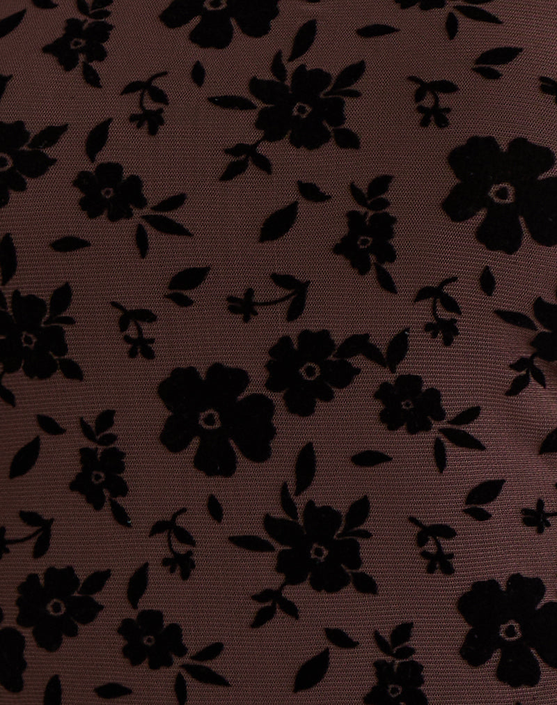 Olivera Top in Brown Garden Floral