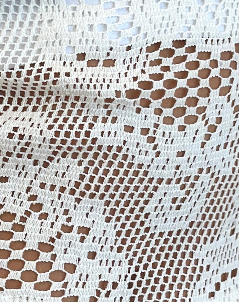 Ollie Unlined Cami Top in Crochet Ivory