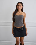 Omaya Tailoring Corset Top in Charcoal