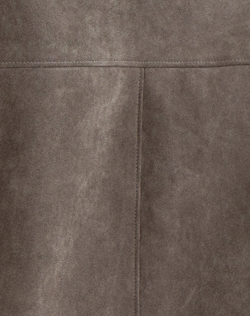 Orson Jacket in Faux Suede Olive Grey