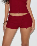 Lija Tie Belt Shorts in Tailoring Red