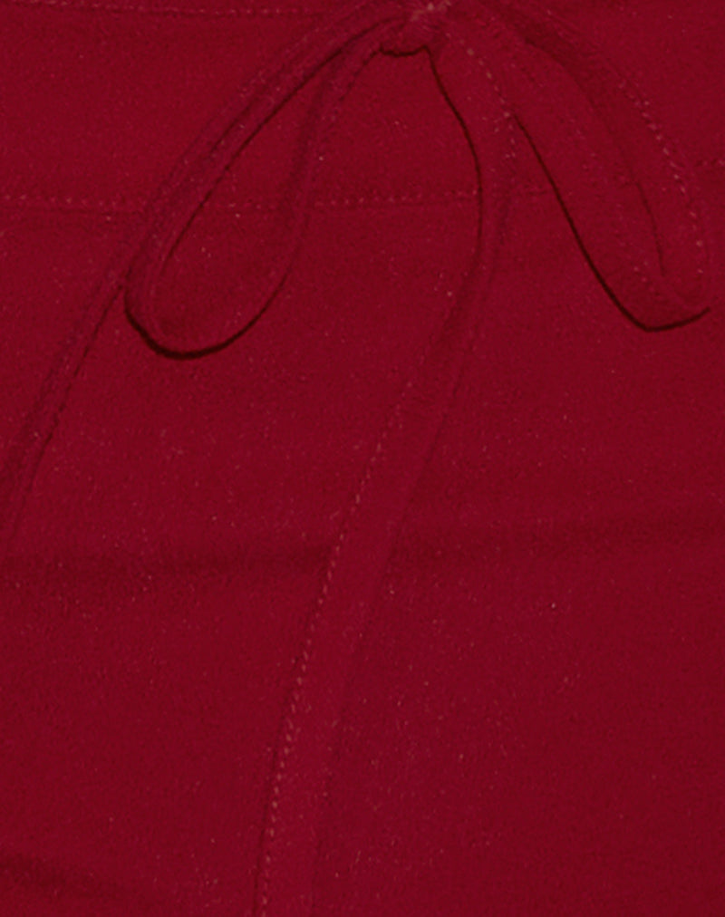 Lija Tie Belt Shorts in Tailoring Red