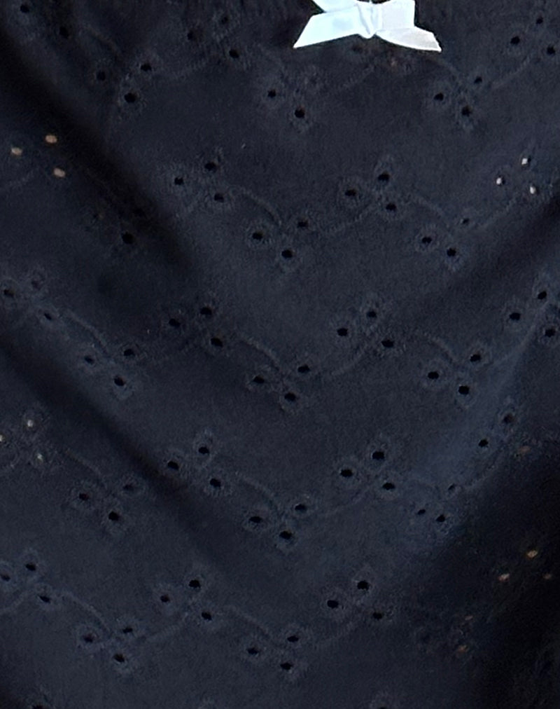 Oruto Skirt in Broderie Black