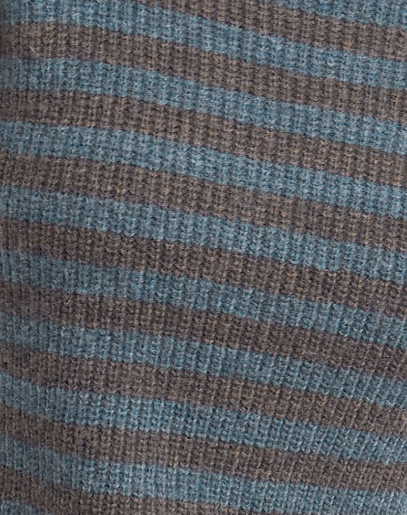 Orvala Knit Jumper in Slate and Brown Stripe