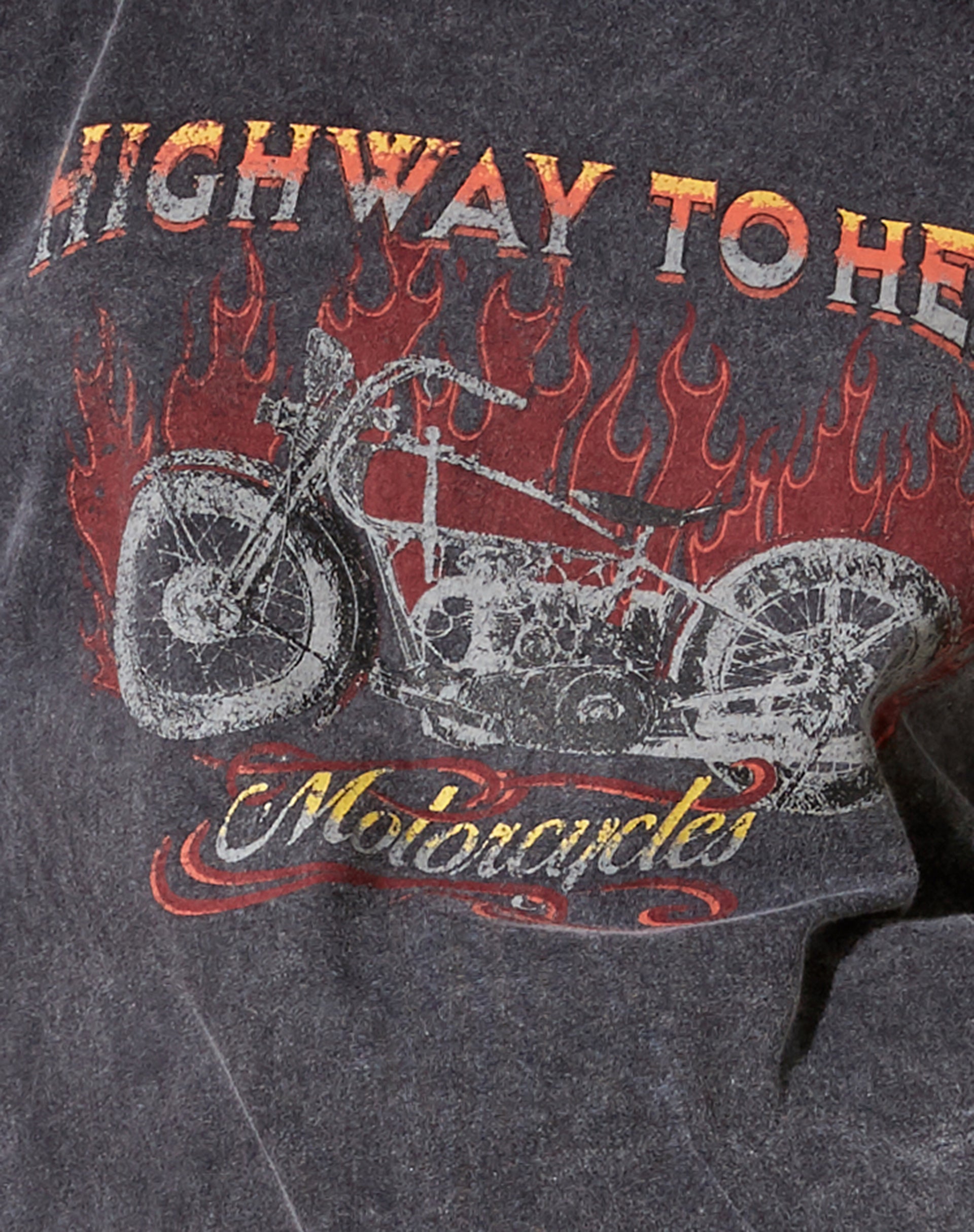 Oversize Basic Tee in Black Wash Motorcycles