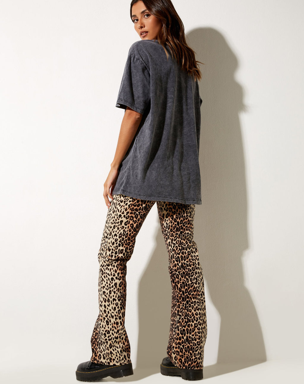 Oversize Basic Tee in Black Wash Motorcycles