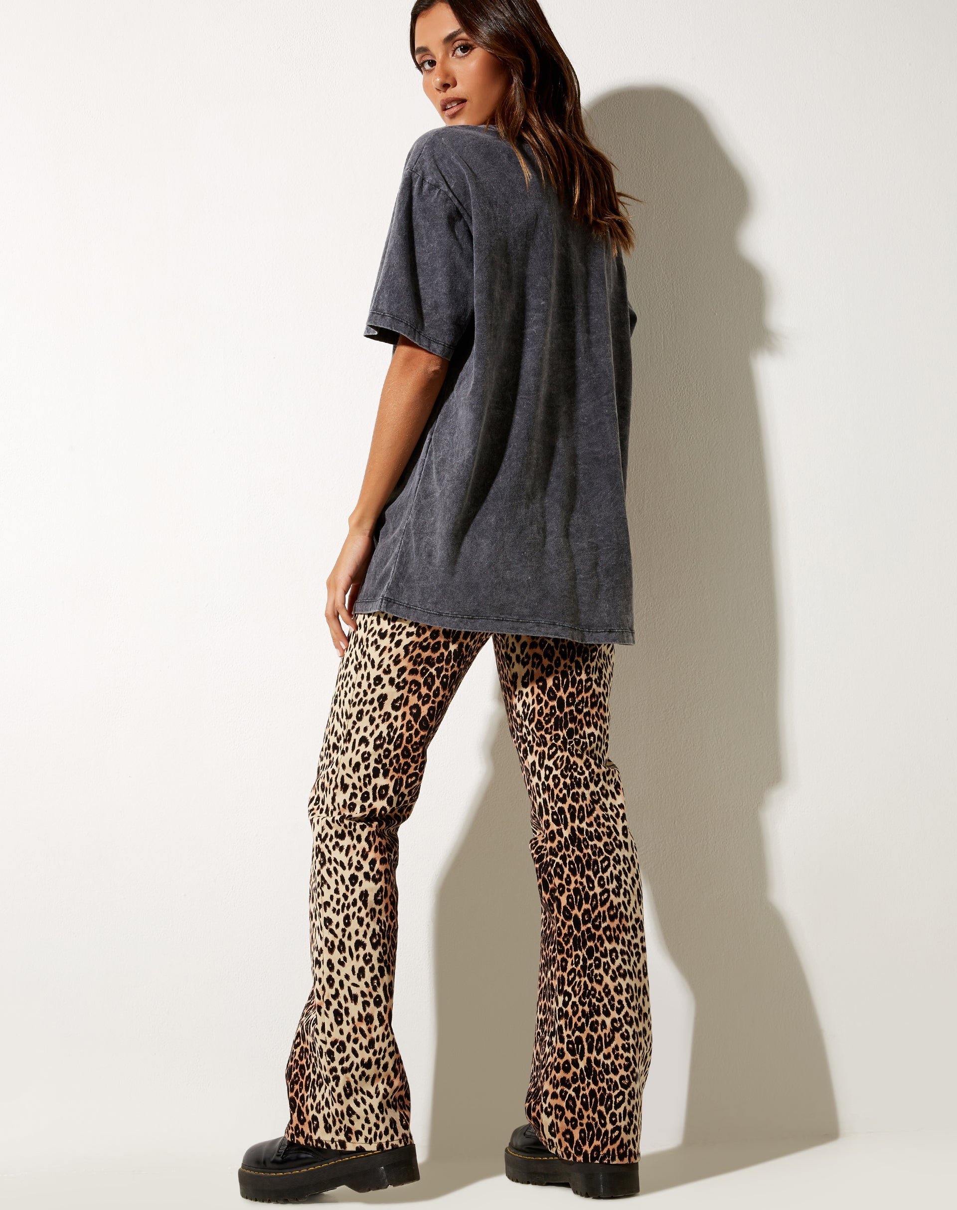 Oversize Basic Tee in Black Wash Motorcycles