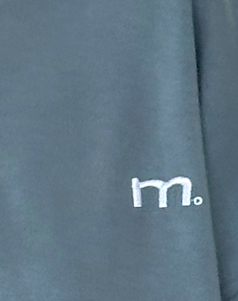 Oversized Hoodie in Blue Mirage with White 'MOTEL' Embroidery