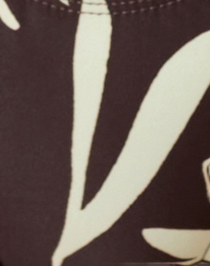 Farida Bikini Bottom in Brown and Ivory Doodle Swirl