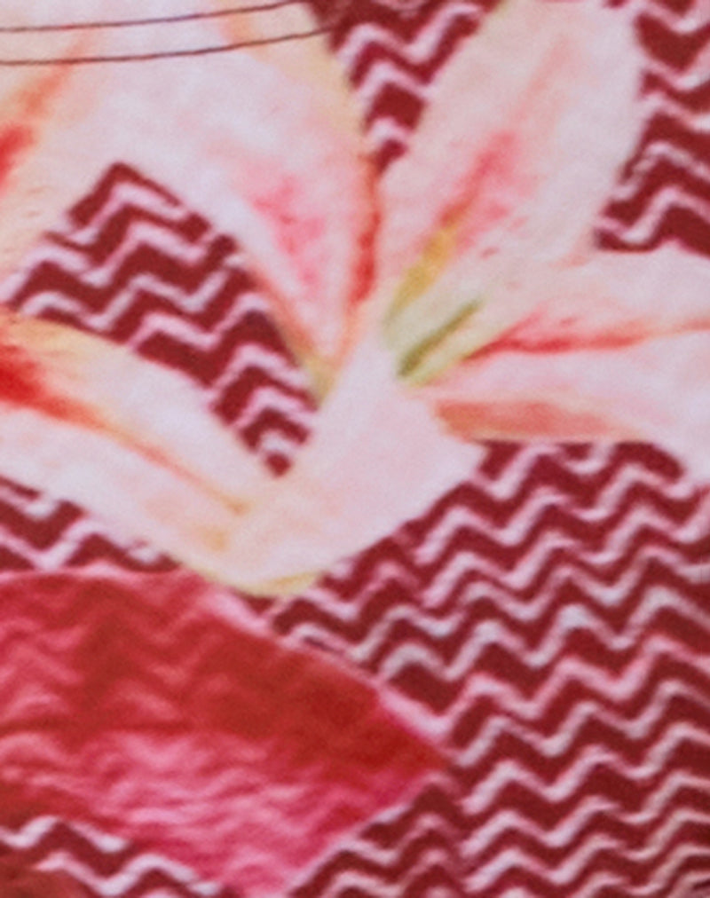 Farida Bikini Bottom in Zig Zag Lily Burgundy