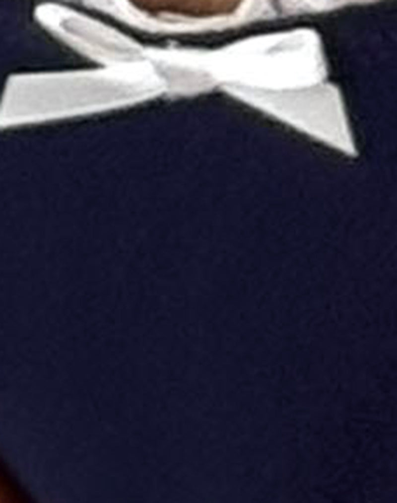 Pali Bikini Top in Midnight Blue with Broderie Trim