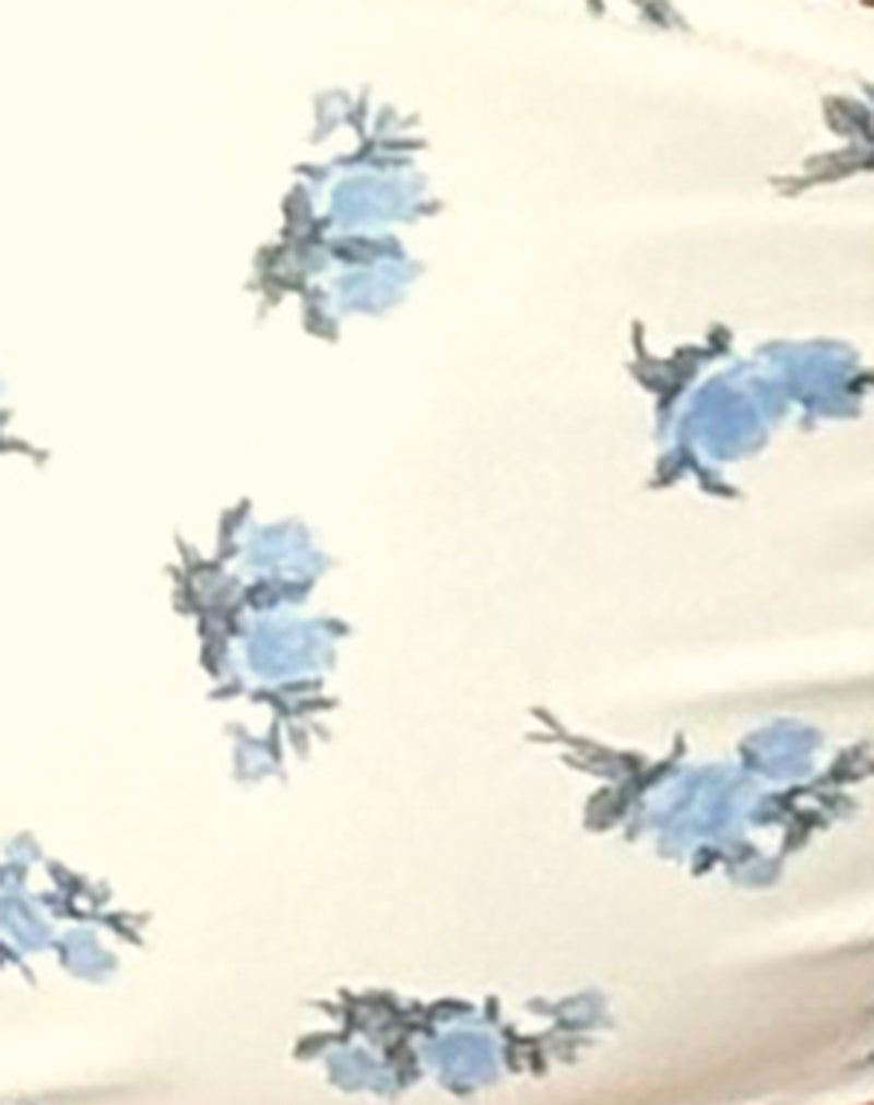 Pali Bikini Top in Blue Cluster Floral with Picot Trim