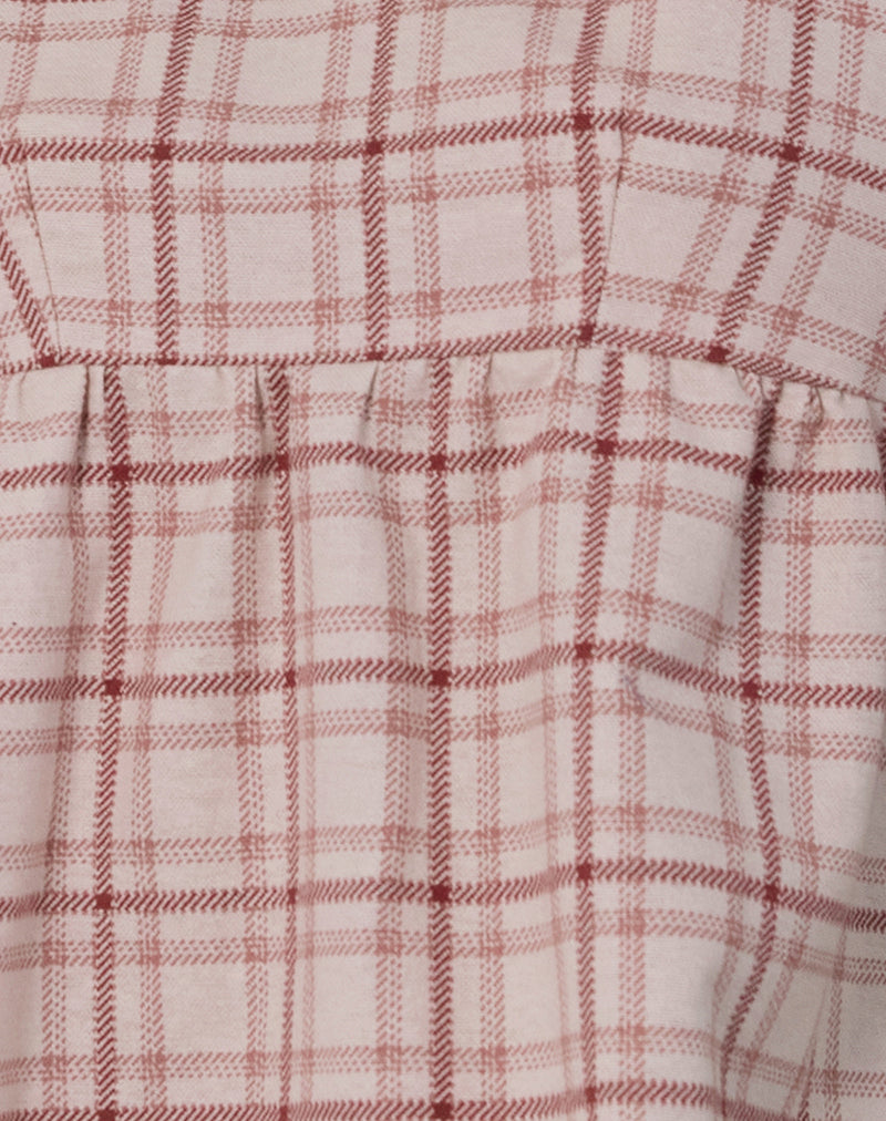Palsi Tie Side Top in Basic Tartan Pink