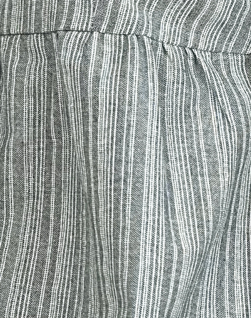 Palsi Tie Side Sleeveless Top in Green and White