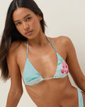 Pami Bikini Top in Hibiscus Wave Blue
