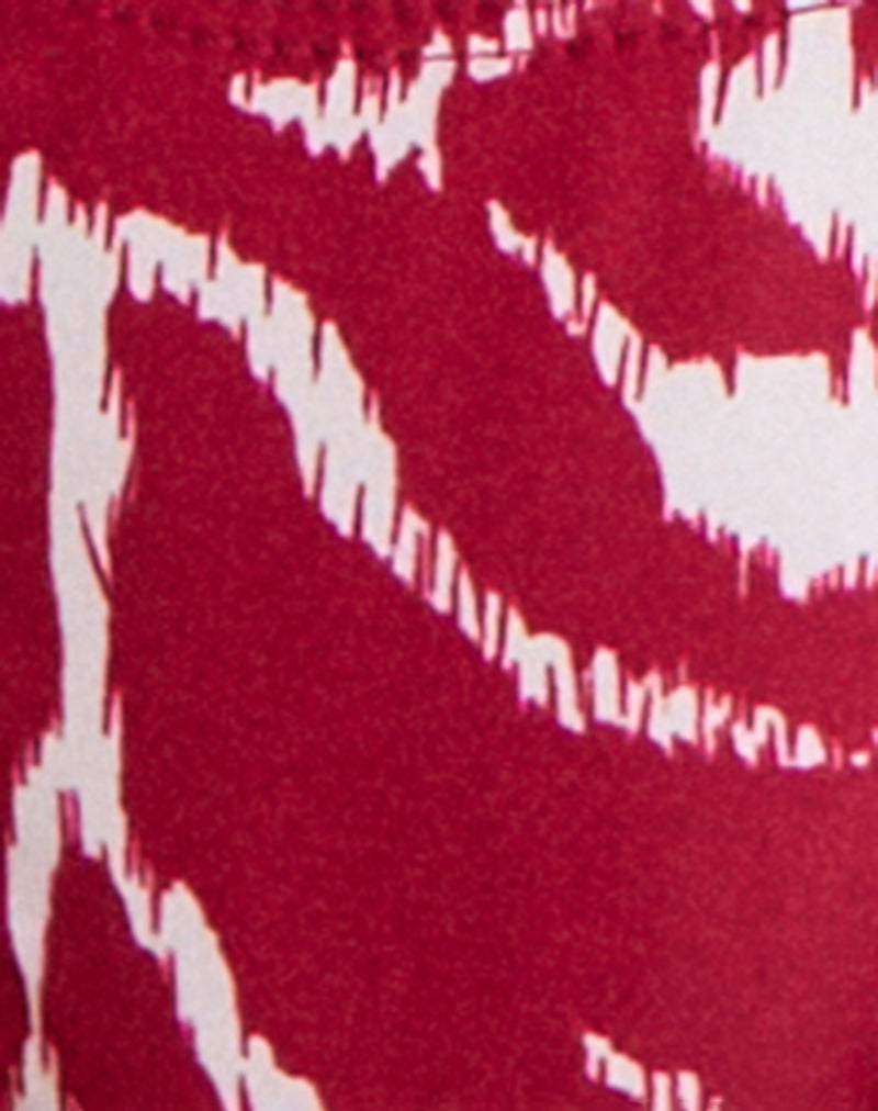 Pami Bikini Top in Zebra Red with Beads
